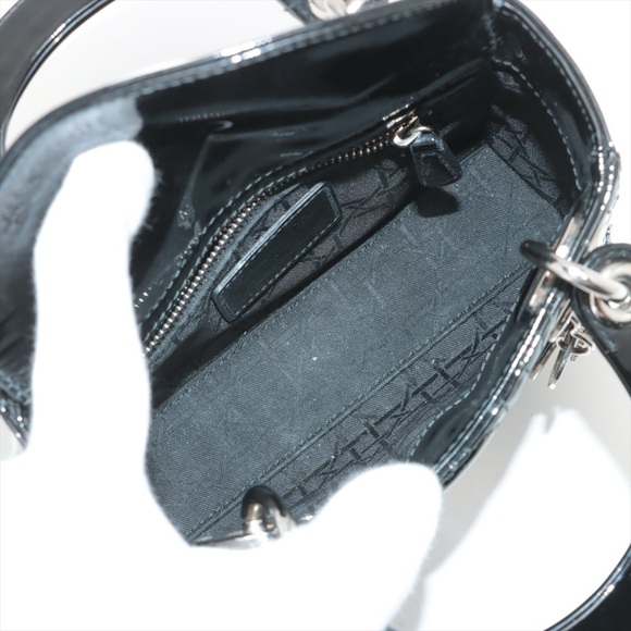 Christian Dior Lady Dior Black Mini Patent Leather - Picture 8 of 11